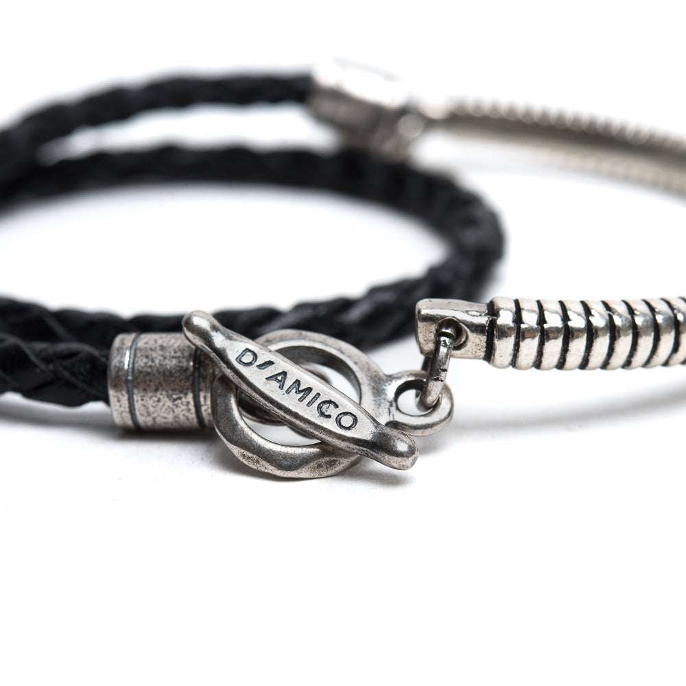 D'AMICO Bracciale Scooby Nero + Argento 925 Presa